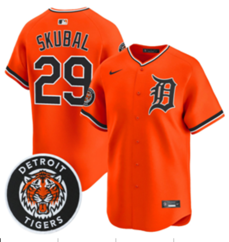 Men Detroit Tigers #29 Skubal orange Game Nike MLB Jersey 20260323->detroit tigers->MLB Jersey